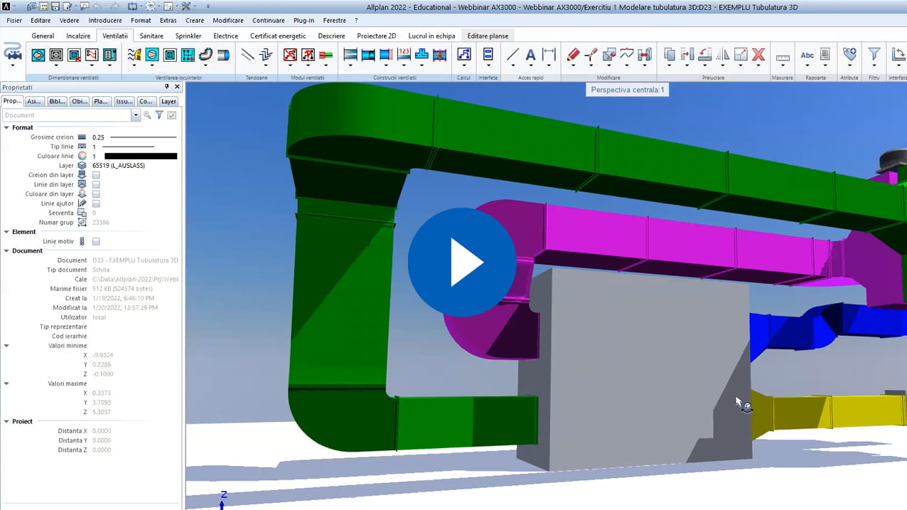 Cover AX3000 Instalatii de ventilatie. Modelare 3D si controlul geometric al elementelor min